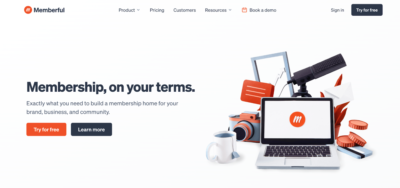 The homepage for a top Fanfix alternative called Memberful