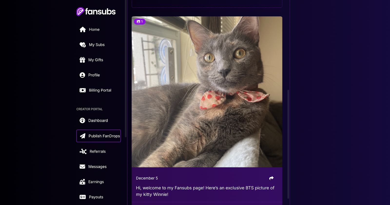 An exclusive content example of FanSubs